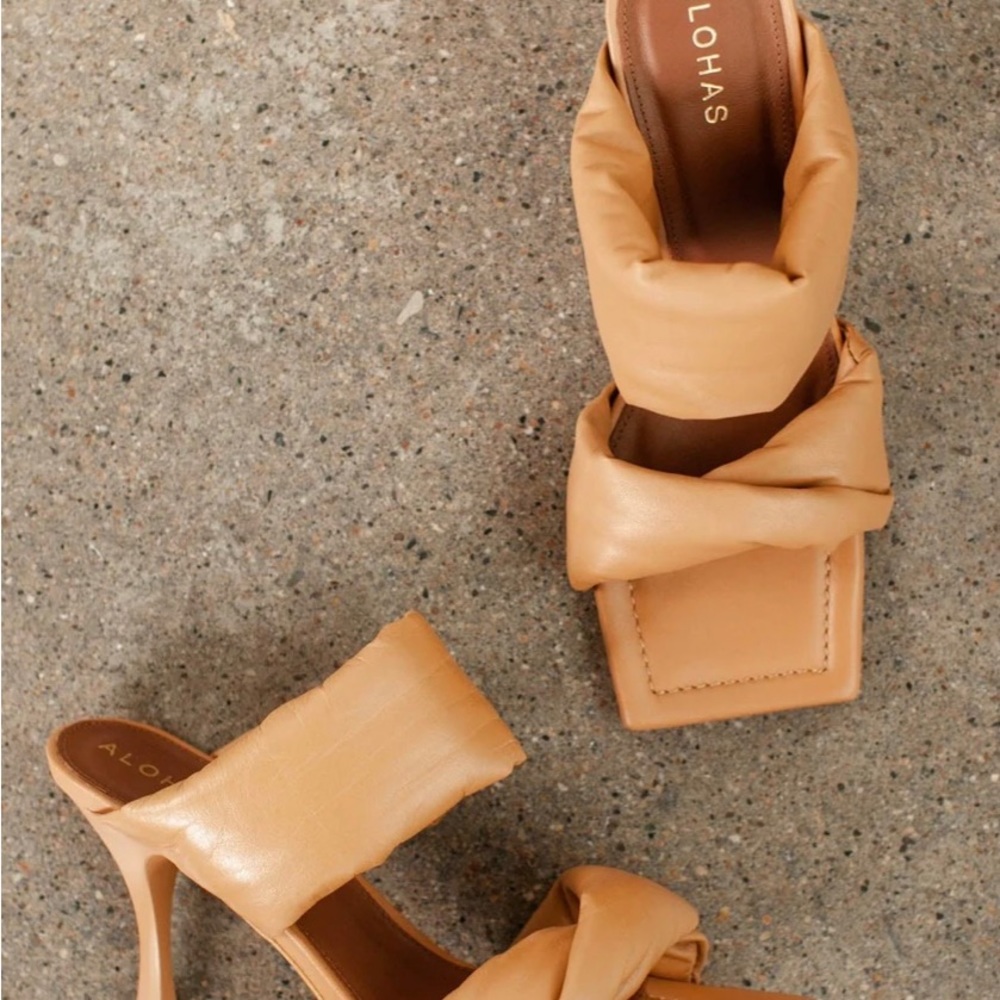 New Alohas Twist Strap Mules Heels